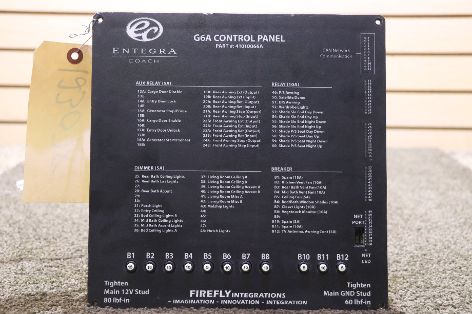 USED MOTORHOME FIREFLY ENTEGRA G6A CONTROL PANEL 41010066A FOR SALE RV Accessories 