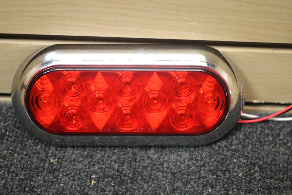 NEW TRAILER/CARGO EXTERIOR RED LED LIGHT W/ CHROME TRIM Towing Products 