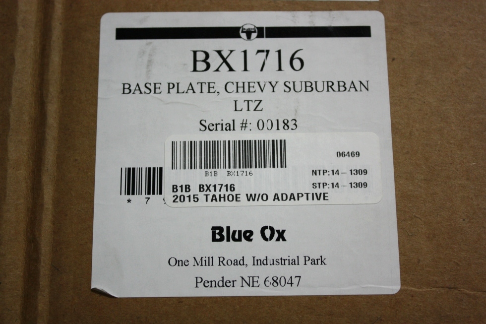 BLUE OX BX1716 TOW BASE PLATE CHEVY SUBURBAN MOTORHOME PARTS FOR SALE Towing Products 